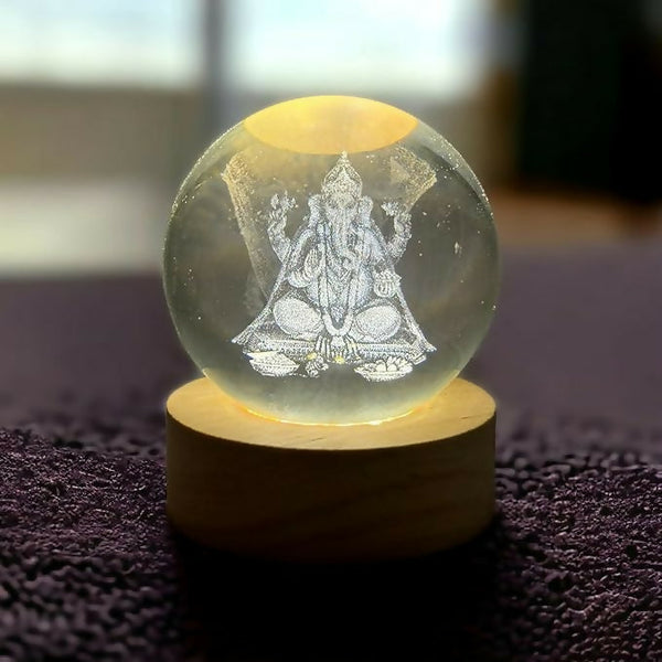 3D  Engraved Lord Ganesha Decorative Night Light – Spiritual Gift for Home, Mandir, Diwali